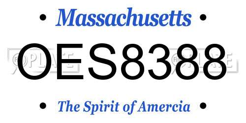OES8388 Massachusetts License Plate