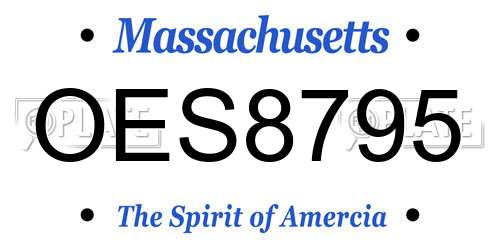 OES8795 Massachusetts License Plate