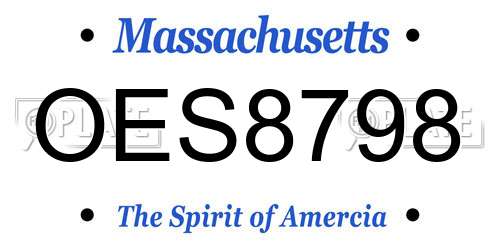 OES8798 Massachusetts License Plate