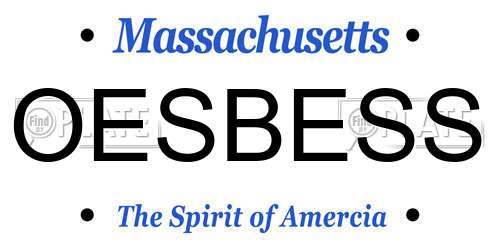 OESBESS Massachusetts License Plate