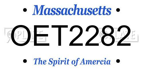 OET2282 Massachusetts License Plate