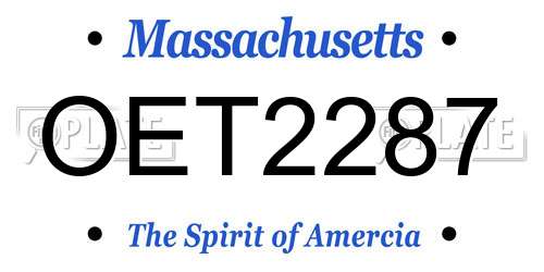 OET2287 Massachusetts License Plate