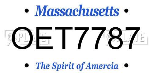 OET7787 Massachusetts License Plate