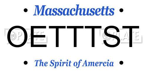 OETTTST Massachusetts License Plate