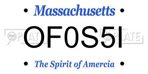 OF0S5I Massachusetts License Plate