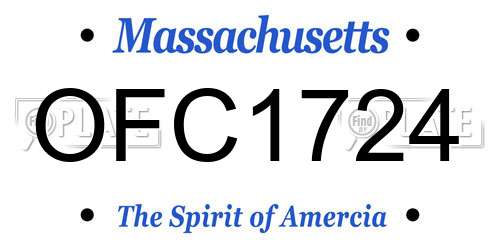 OFC1724 Massachusetts License Plate