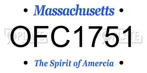 OFC1751 Massachusetts License Plate