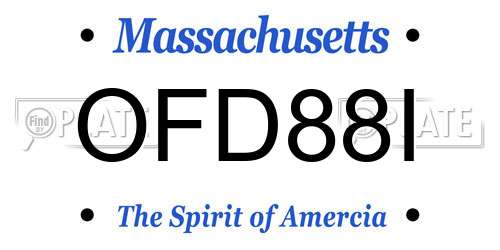 OFD88I Massachusetts License Plate