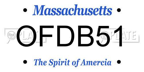 OFDB51 Massachusetts License Plate