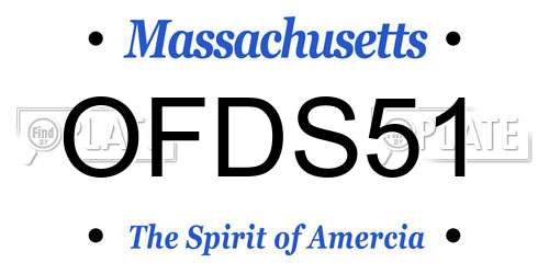 OFDS51 Massachusetts License Plate