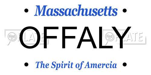 OFFALY Massachusetts License Plate