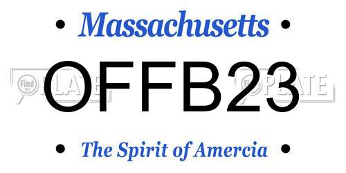 OFFB23 Massachusetts License Plate