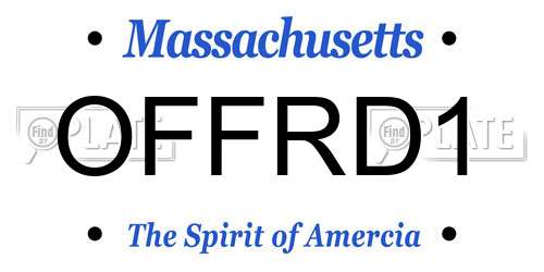 OFFRD1 Massachusetts License Plate