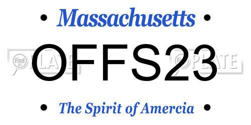 OFFS23 Massachusetts License Plate
