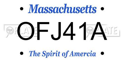OFJ41A Massachusetts License Plate