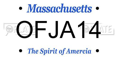 OFJA14 Massachusetts License Plate