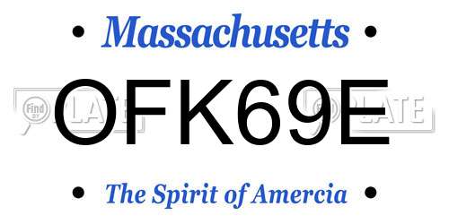OFK69E Massachusetts License Plate