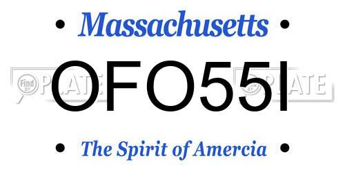 OFO55I Massachusetts License Plate