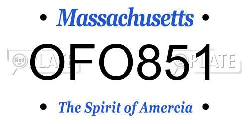 OFO851 Massachusetts License Plate