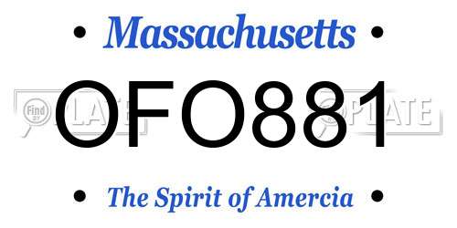OFO881 Massachusetts License Plate