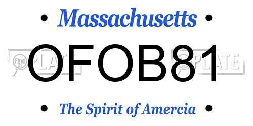OFOB81 Massachusetts License Plate