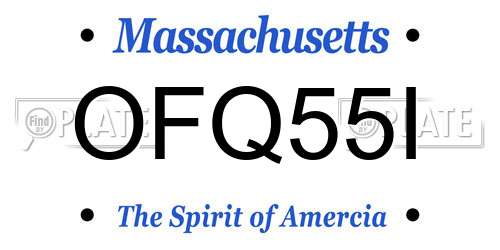 OFQ55I Massachusetts License Plate