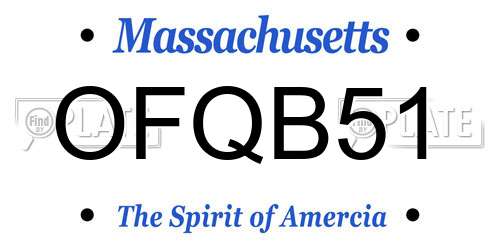 OFQB51 Massachusetts License Plate