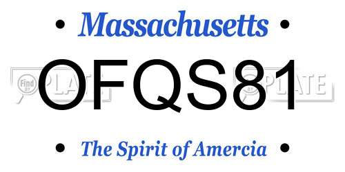 OFQS81 Massachusetts License Plate