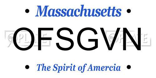 OFSGVN Massachusetts License Plate