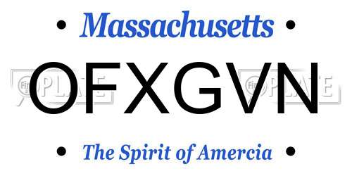 OFXGVN Massachusetts License Plate