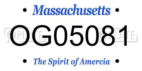 OG05081 Massachusetts License Plate