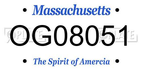 OG08051 Massachusetts License Plate