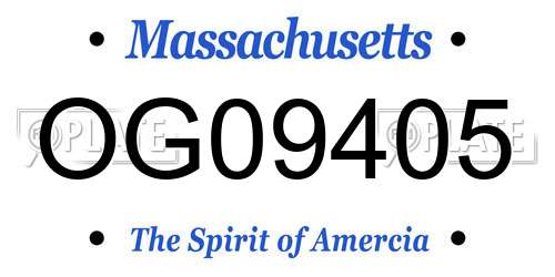 OG09405 Massachusetts License Plate