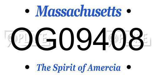 OG09408 Massachusetts License Plate