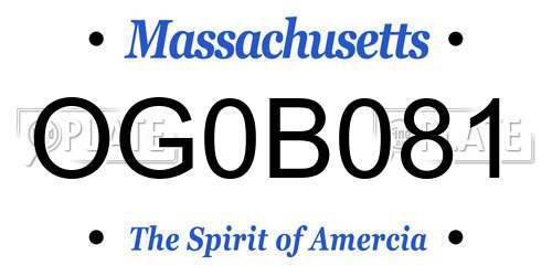 OG0B081 Massachusetts License Plate
