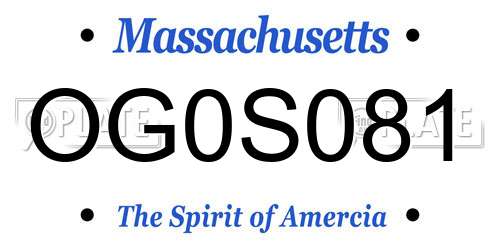 OG0S081 Massachusetts License Plate