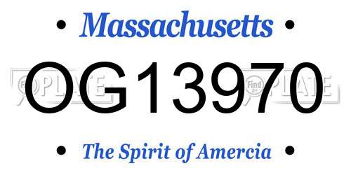 OG13970 Massachusetts License Plate