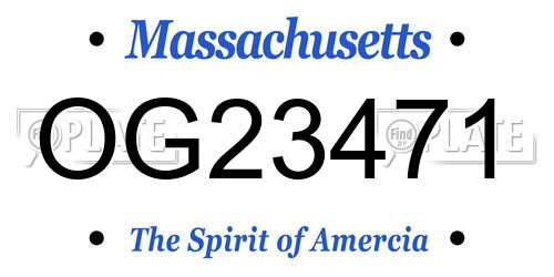 OG23471 Massachusetts License Plate