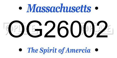 OG26002 Massachusetts License Plate