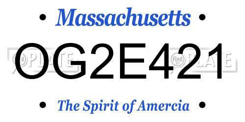 OG2E421 Massachusetts License Plate