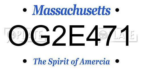 OG2E471 Massachusetts License Plate