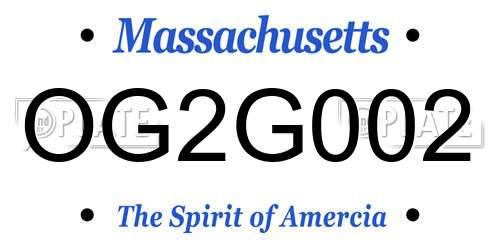 OG2G002 Massachusetts License Plate