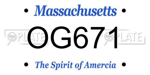 OG671 Massachusetts License Plate
