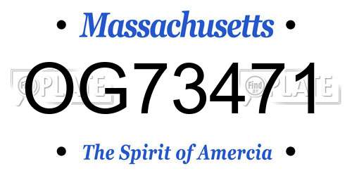 OG73471 Massachusetts License Plate
