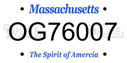 OG76007 Massachusetts License Plate