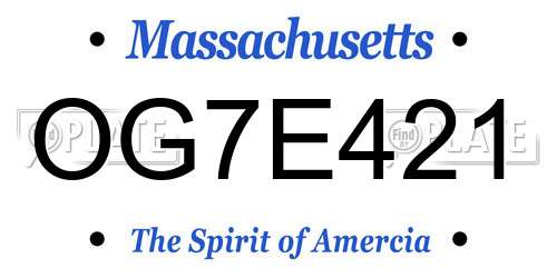 OG7E421 Massachusetts License Plate