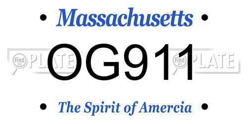 OG911 Massachusetts License Plate