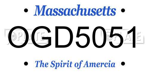 OGD5051 Massachusetts License Plate