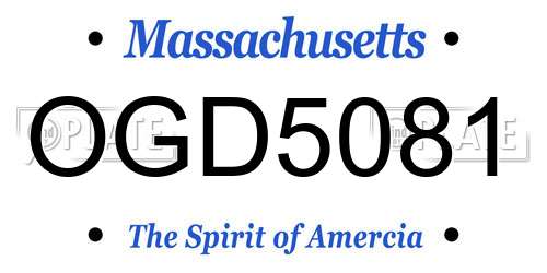 OGD5081 Massachusetts License Plate