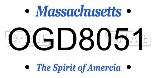 OGD8051 Massachusetts License Plate